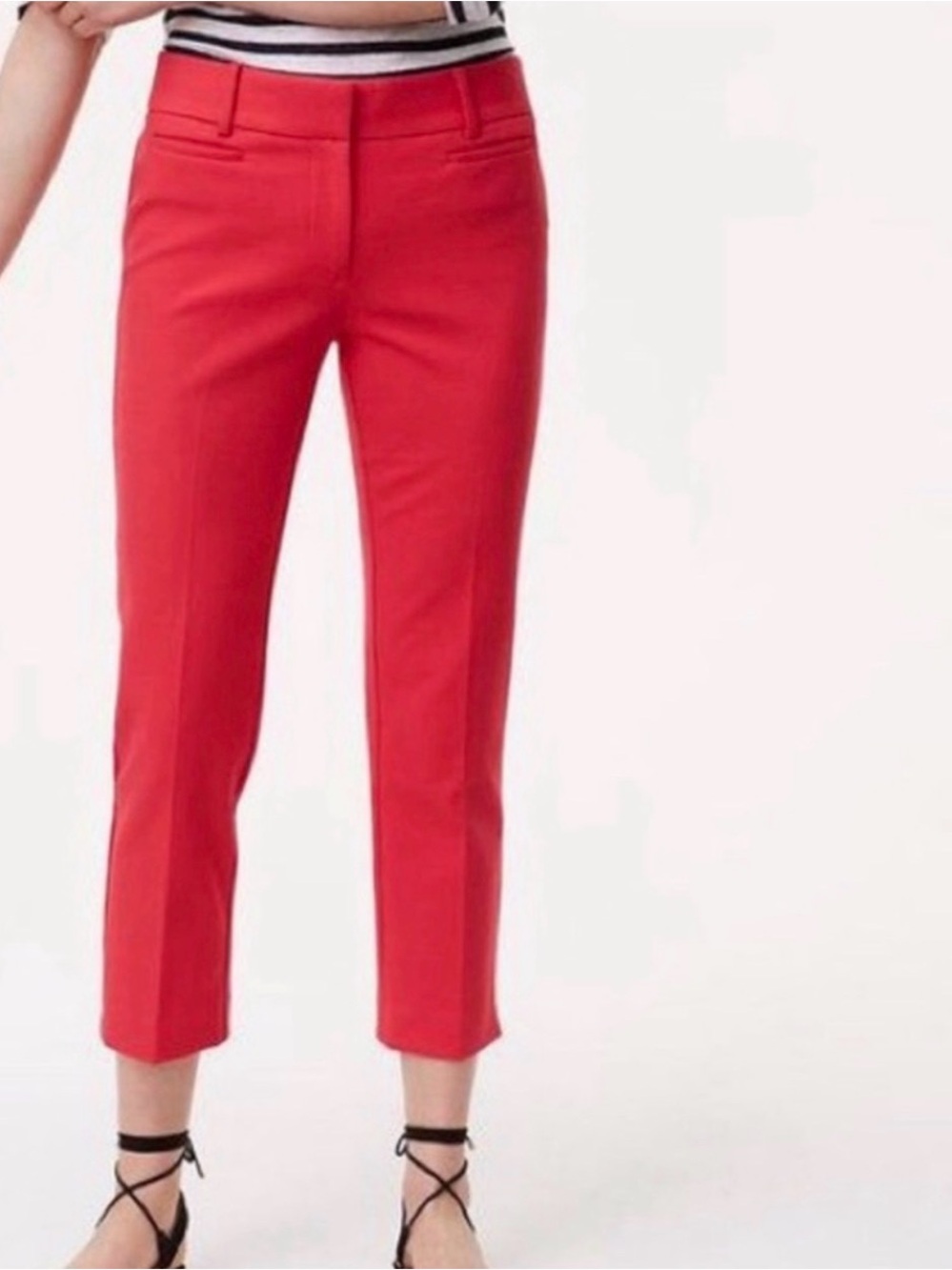 Ann Taylor Loft Slim Crop Pants in Red